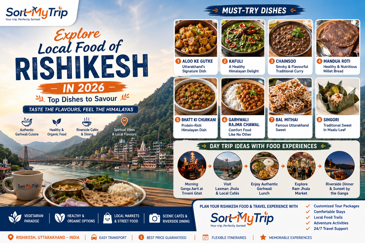 Explore Local Food of Rishikesh in 2026: Top Dishes to Savour | The Ultimate Food Travel Guide by SortMyTrip